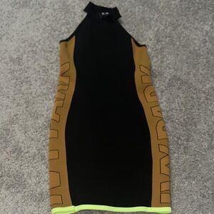 IVY PARK Black and Tan Mini Dress